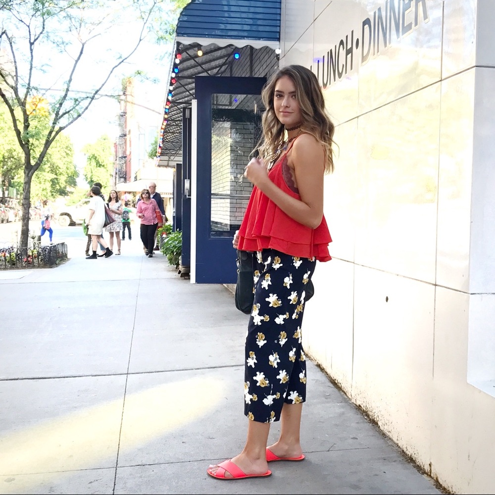 Blue floral ankle pants from JOA Target collection